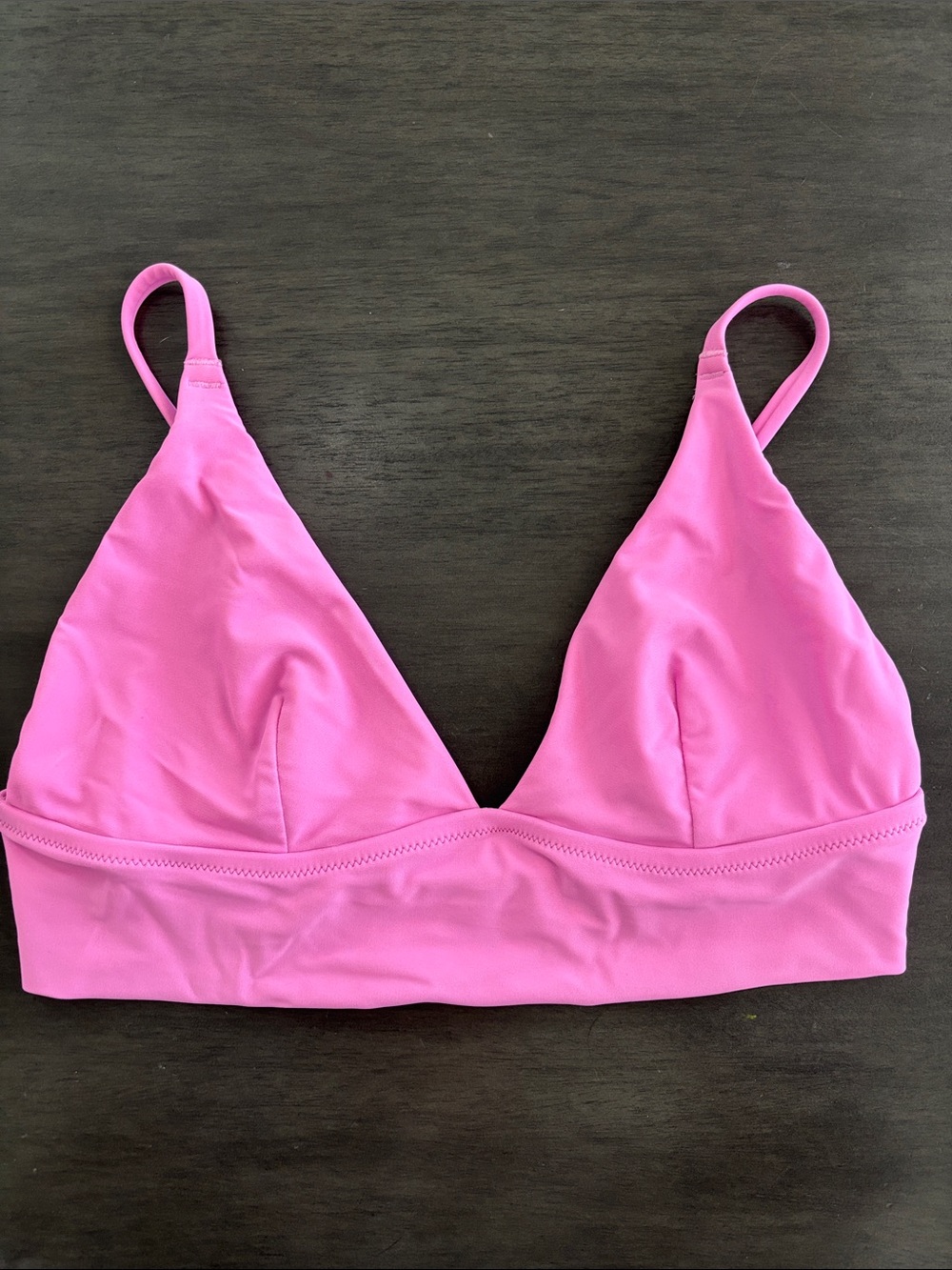 Aerie Swim Longline pink triangle bikini top in size Medium
